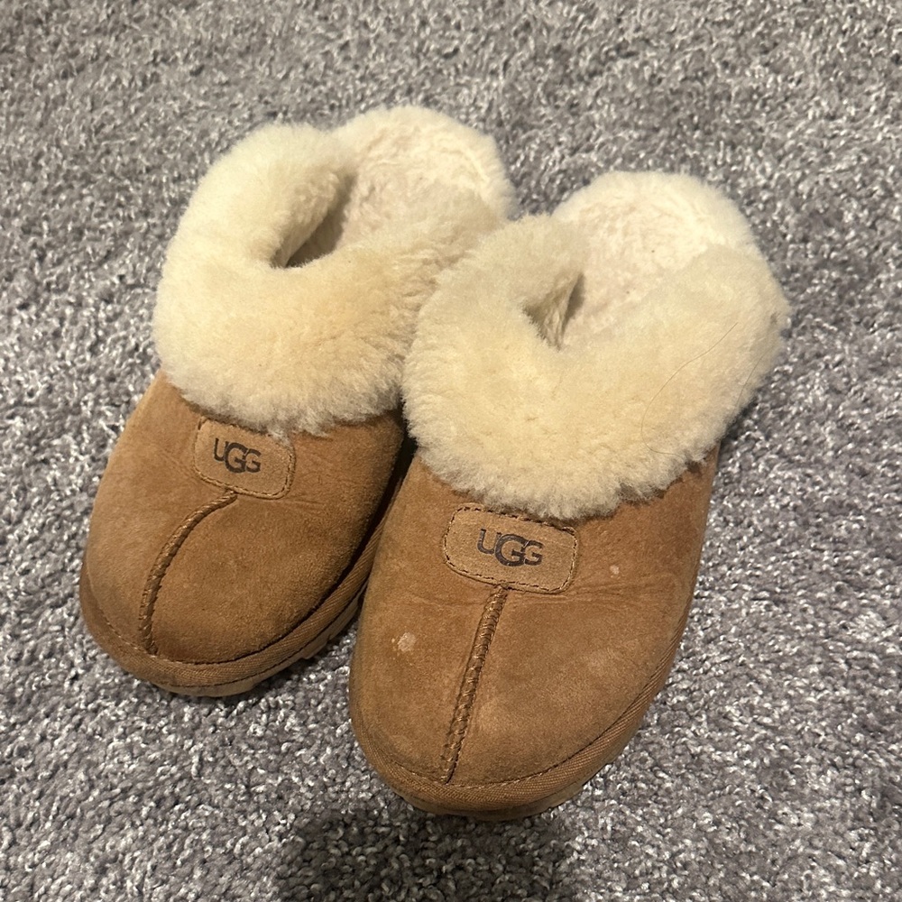 UGG Brown and Cream Sheepskin Slippers